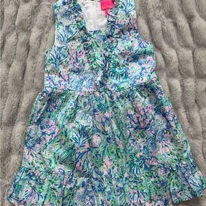 Lilly Pulitzer Pink and Blue Ruffle Dress